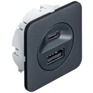 Krovimo stotelė USB Loox5 12V 16W A+C juoda HAFELE