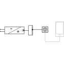USB charging station, Häfele Loox5, USB-A / USB-C, 24V