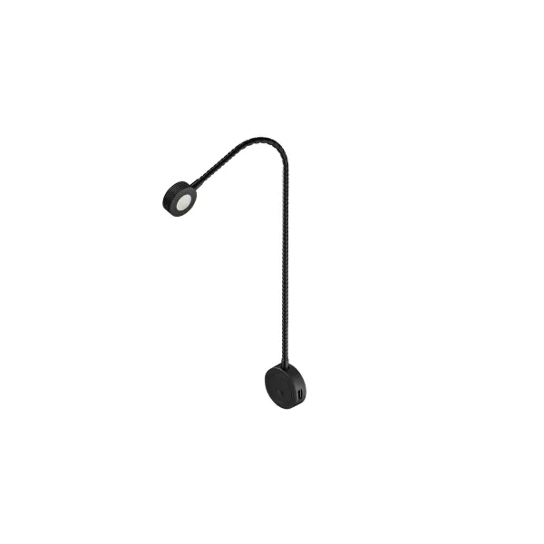 Šviestuvas LED2034 su USB j. 12V 1,5W 3000K juoda Loox5