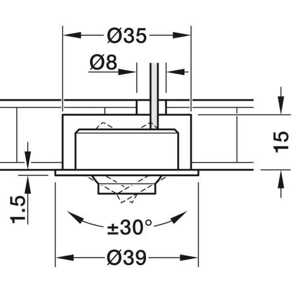 Recess mounted light, Häfele Loox5 LED 3097 24V aluminium