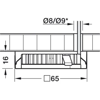 Housing for undermounted light, for Häfele Loox and Häfele Loox5 LED drill hole Ø58mm
