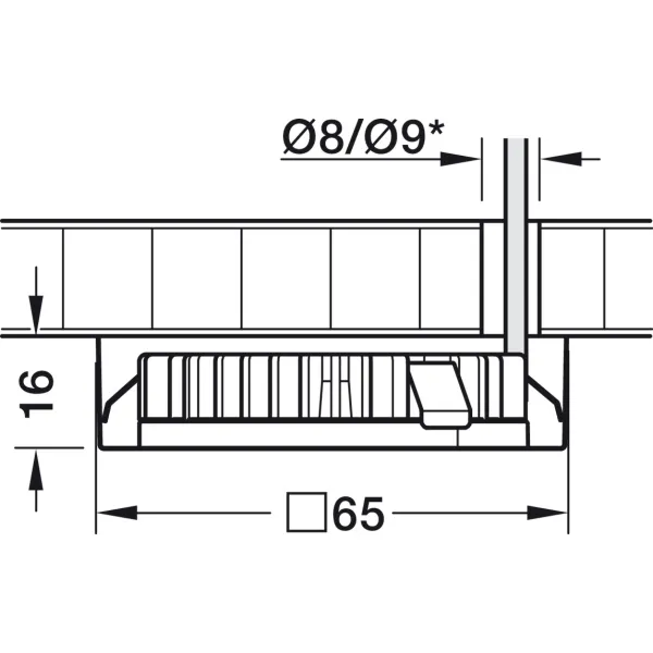 Housing for undermounted light, for Häfele Loox and Häfele Loox5 LED drill hole Ø58mm