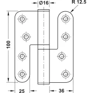 Lankstas 100x88 DIN R ner.plienas HAFELE