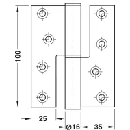 Lankstas 100x88 DIN R ner.plienas HAFELE