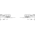 Sliding door fitting, Slido D-Line11 50C, set without running track