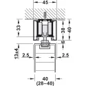 Sliding door fitting, Slido D-Line11 50C, set without running track