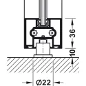 Sliding door fitting, Slido D-Line11 50C, set without running track