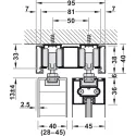 Sliding door fitting, Slido D-Line11 50C, set without running track