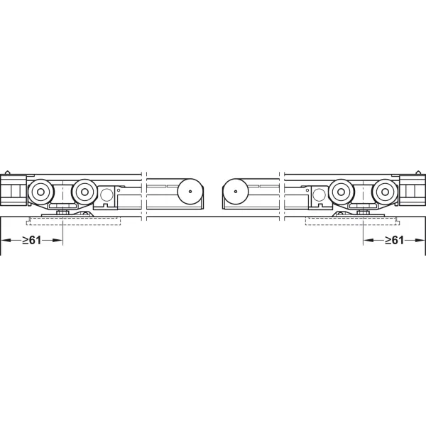 Sliding door fitting, Slido D-Line11 50C, set without running track
