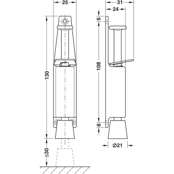 Fiksatorius durims H130mm