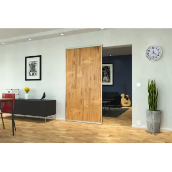 Sliding door fitting, Slido D-Line43 80N, frame door for glass and wooden panel