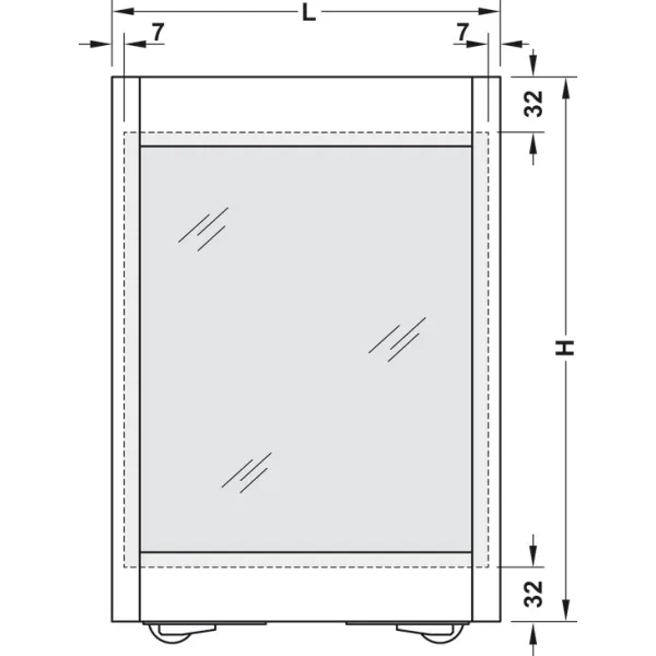 SLIDO D-Line 43 80N MAGIC stiklo durims švelnaus uždarymo, L1100mm, aliuminis