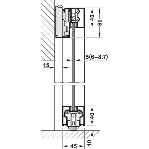 SDS Slido D-Line43 80N stik.1d L1100 aliuminis H