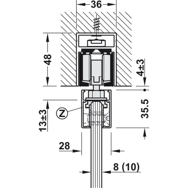 Profilis D-Line11 I/L/J Pocket L2500mm, P36mm
