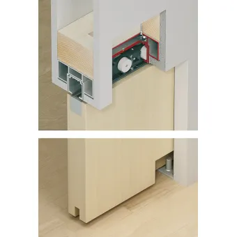 Track set, for pocket door solution, for Häfele Slido D-Line11 50I / 80I / 120I, 50L / 80L / 120L