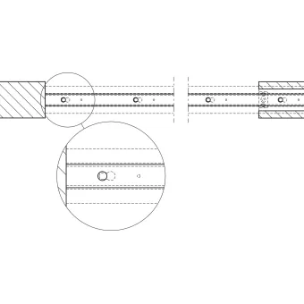 Track set, for pocket door solution, for Häfele Slido D-Line11 50I / 80I / 120I, 50L / 80L / 120L