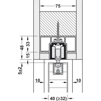 Profilis D-Line11 I/L/J Pocket L2000mm, P75mm