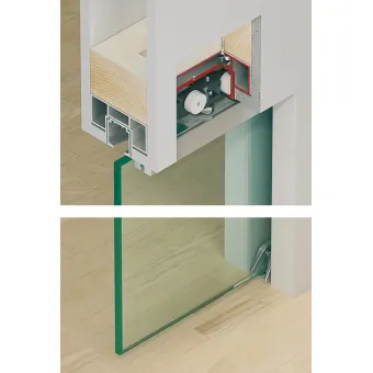 Track set, for pocket door solution, for Häfele Slido D-Line11 50I / 80I / 120I, 50L / 80L / 120L