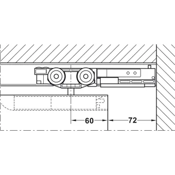 Track set, for pocket door solution, for Häfele Slido D-Line11 50I / 80I / 120I, 50L / 80L / 120L