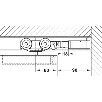 Track set, for pocket door solution, for Häfele Slido D-Line11 50I / 80I / 120I, 50L / 80L / 120L