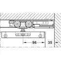 Track set, for pocket door solution, for Häfele Slido D-Line11 50I / 80I / 120I, 50L / 80L / 120L