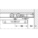 Track set, for pocket door solution, for Häfele Slido D-Line11 50I / 80I / 120I, 50L / 80L / 120L