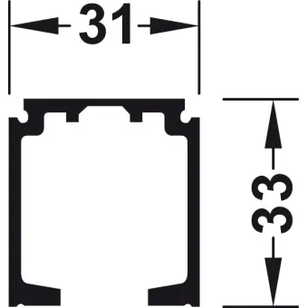 Single running track, Pre-drilled, W31mm H33mm