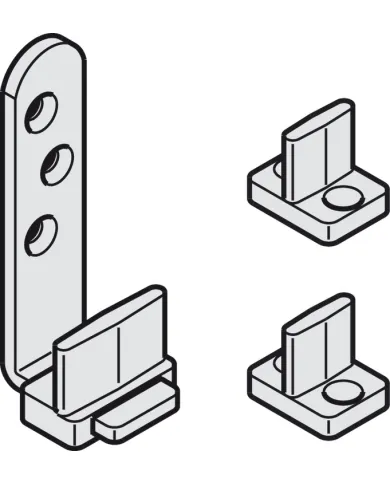 Additional set for telescopic opening, for Häfele Slido D-Line11 50P / 80P / 120P, 50C / 80C / 120C