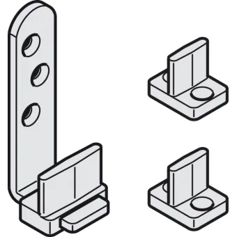 Additional set for telescopic opening, for Häfele Slido D-Line11 50P / 80P / 120P, 50C / 80C / 120C