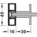 Sliding door fitting, Häfele Slido D-Line11 80C, set without running track