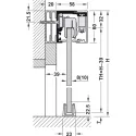 Sliding door fitting, Slido D-Line12 50E, set