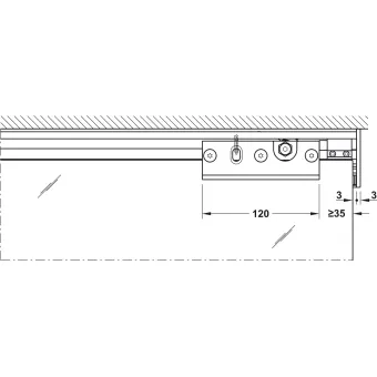 Sliding door fitting, Slido D-Line12 50E, set