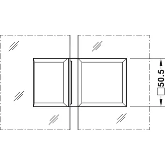 Tumbler holder, for glass-glass connections, 135°, glass front