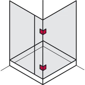 Tumbler holder, for glass-glass connections, 90° glass front