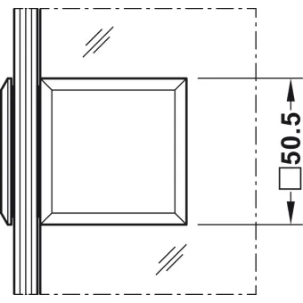 Tumbler holder, for glass-glass connections, 90° glass front