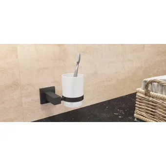 Glass clamp, With satin frosted glass, square