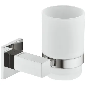 Glass clamp, With satin frosted glass, square