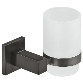 Stiklinė su laikikliu juoda/stiklas