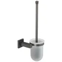 WC brush set, With satin frosted glass