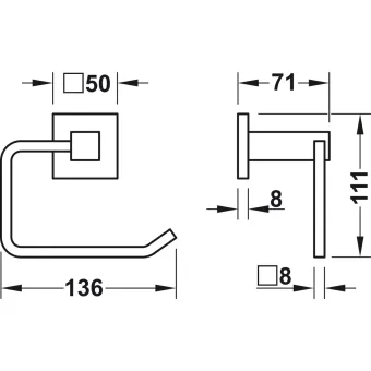 Toilet roll holder, For screw fixing