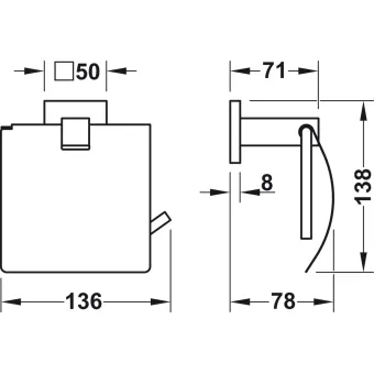 Toilet roll holder, With hood