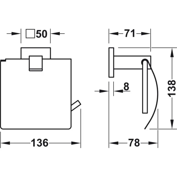 Toilet roll holder, With hood