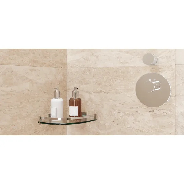 Quarter circle shower tray, With tumbler