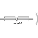 shower door hinge, for glass-glass connections, 180° glass front