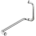 Shower door handle with towel rail, Round