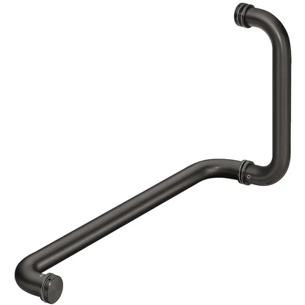 Shower door handle with towel rail, Round