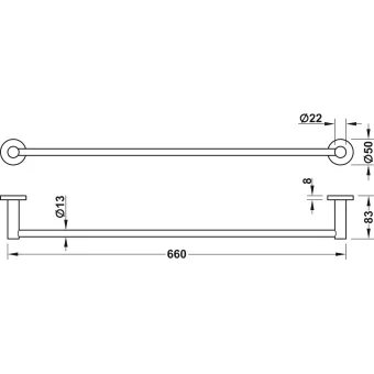 Kabykla rankšluosčiui Ø50mm, L660mm, juoda