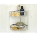 Corner wire basket, chrome plated polished, 2 tiers, Classic series