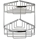Corner wire basket, chrome plated polished, 2 tiers, Classic series