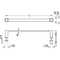 Shower door handle and knob, Square
